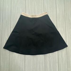 Lisa Perry Women's Black & Cream Wool Blend A Line Skirt Size 2 NEW